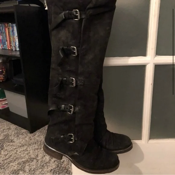 A.S.98 Black Over the Knee Boots - Picture 3 of 6